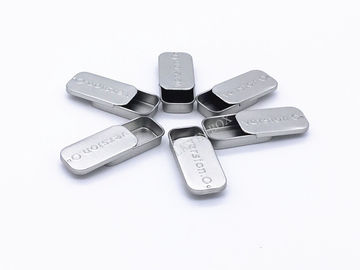 中国 ふたの滑走を用いる印刷されていない銀製の長方形の小さい錫容器/箱 サプライヤー