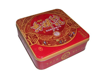 中国 カスタマイズされた印刷物の方法金属の錫箱の正方形のクッキーの包装 サプライヤー