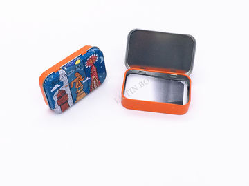 中国 小さい金属の錫を包む窓の蝶番のギフト カードが付いている長方形の金属の錫箱 サプライヤー