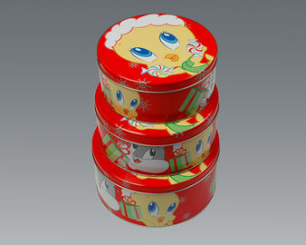 中国 クリスマスの休日の金属のケーキの錫箱の一定の小さい円形の容器 Dia110mm サプライヤー