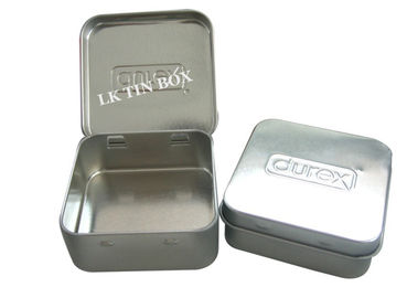中国 浮彫りにされた正方形の小さい金属は Durex のコンドームの安全な性行為のための Boxe の印刷を錫メッキします サプライヤー